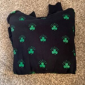 NBA Boston Celtics Black & Green Allover Shamrock Sweatshirt